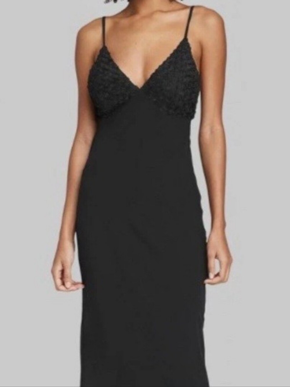 Wild Fable Women's Size Small Black Sleeveless
Rosette Cup Maxi Dress